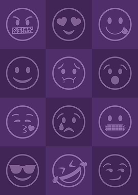 Emoji Expressions Purple