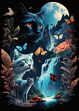 meo cat surreal nature