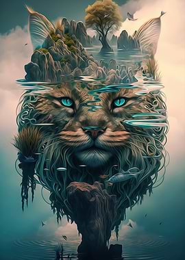 meo cat surreal nature