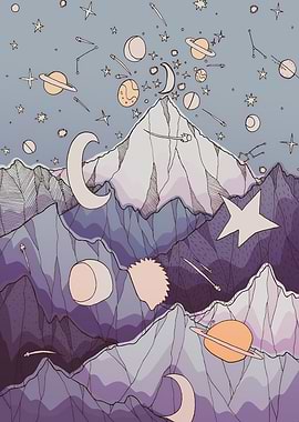 peaks of moon and stars