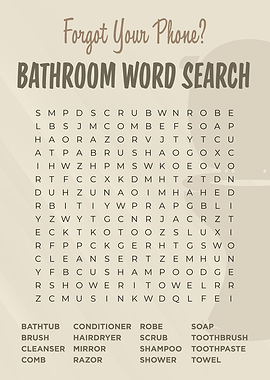Bathroom Word Search