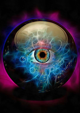 Crystal ball with eye