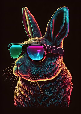 Rabbit with sunglasses