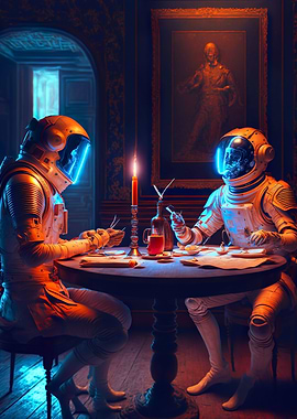 Astronaut in a castle