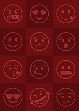 Emoji Expressions Red