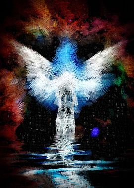 Abstract figure and wings