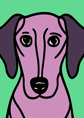 Moody Dachshund Poster