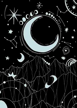 The dark mountain stars