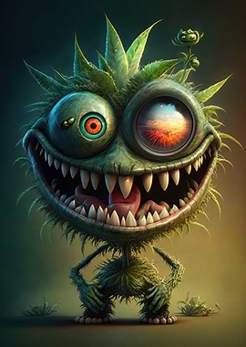 Cannabis Pot Plant Monster