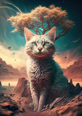 meo cat surreal nature