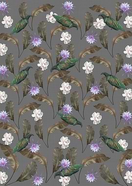 Leaves Floral Birds 1