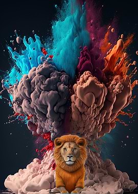 tiger and color explosion
