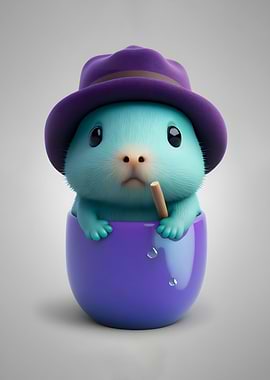 LEMMING CUTE 3D IN A CUP