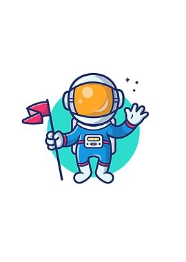 Astronaut Holding Flag
