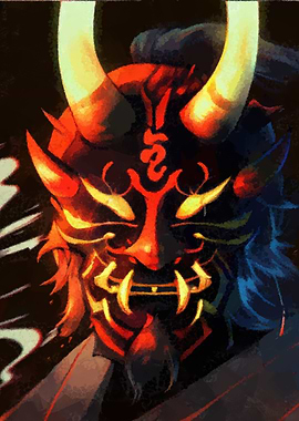 Oni mask cartoon