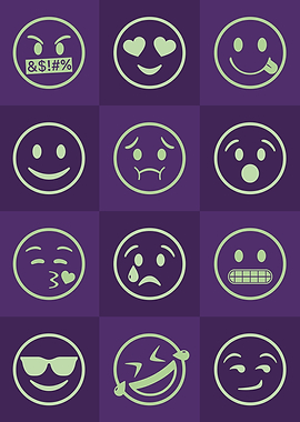 Emoji Expressions Purple