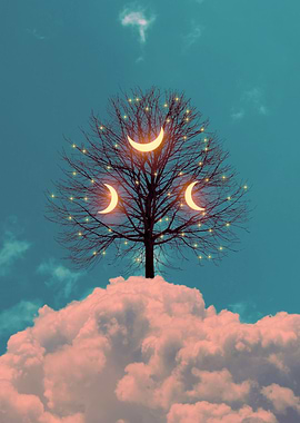 Moon Surreal Tree