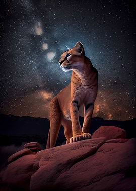 Cougar under the Stars