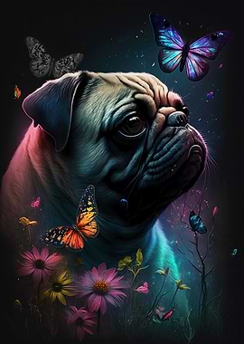 Pug Dog psychedelic