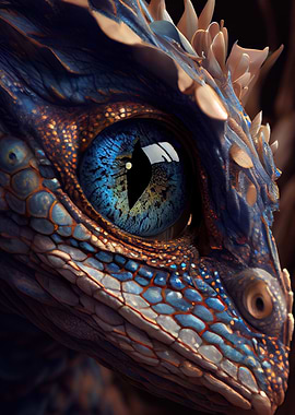 Fantasy dragon blue eye