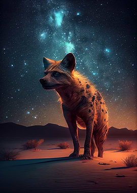 Hyena under the Starry Sky