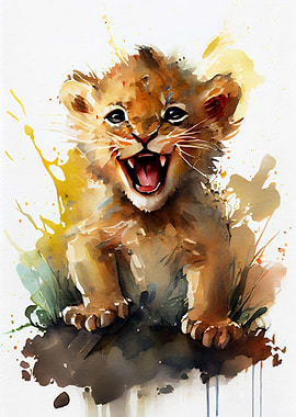 Cute little Lion cub