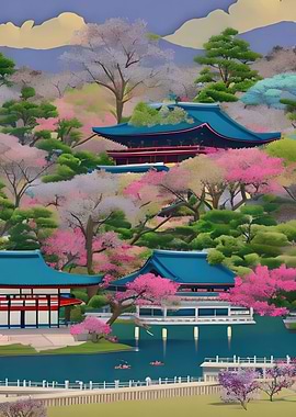 Tranquil Japanese Lake