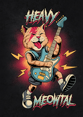 Heavy Meowtal Cat Gutiar