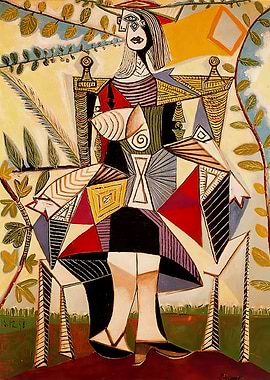 seated woman in garden