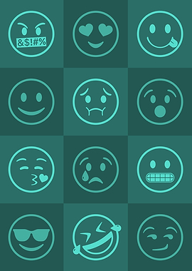 Emoji Expressions Teal