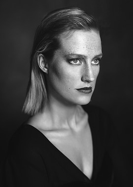 Young woman in black