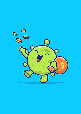 Cute Virus With Money Bag