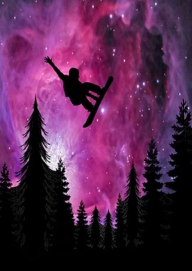 Pink Space Snowboard Jump