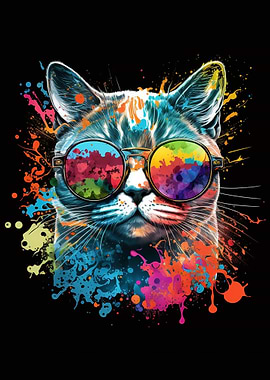 Colorful Cat Sunglasses
