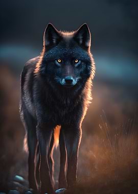 Angry Fluff Black Wolf