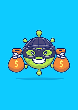 Cute Virus With Money Bag
