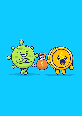 Cute Virus With Coin Money