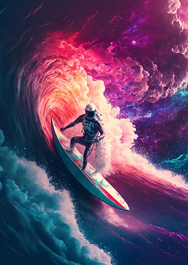 Wave Surfing Astronaut