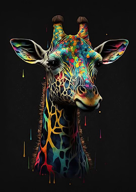 Giraffes Colorfull Animal