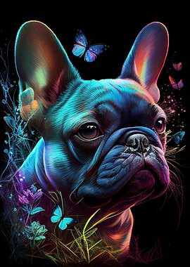 french bulldog psychedelic
