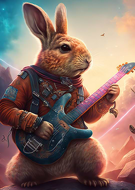 Rabbit Guitar Animal