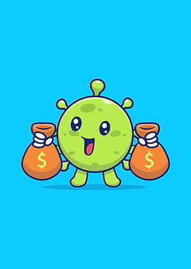 Cute Virus With Money Bag