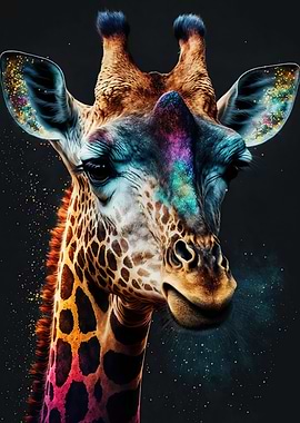 Giraffes Colorfull Animal