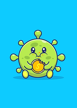 Cute Virus With Coin Money