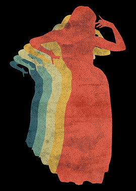 Dancing Girl Retro Vintage