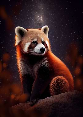Red Panda under Stars