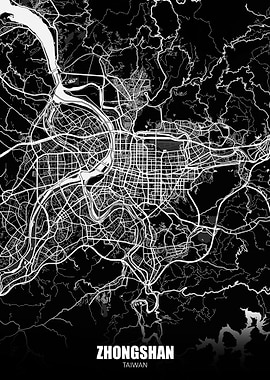 Zhongshan Taiwan Dark Map