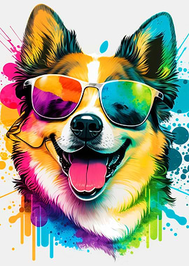 Happy Dog with Sunglasses