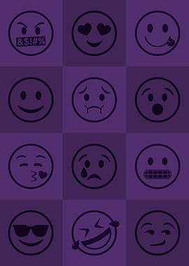 Emoji Expressions Purple