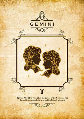 retro gemini zodiac